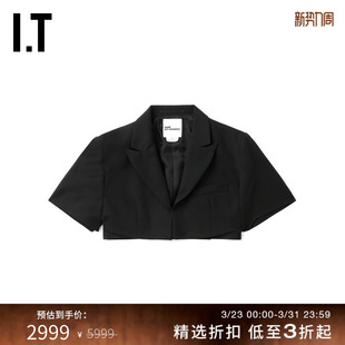 ninomiya女装 短袖 西装 饰袢带短款 kei 夹克新款 外搭J013XO noir