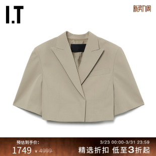 JUUN.J女装 夹克新款 短款 西装 时髦通勤西服短外套411W51XM 短袖