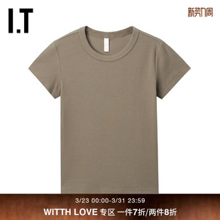 圆领短袖 LOVE女装 T恤新款 简约时尚 饰G1020XUO 做旧图案装 WITTH