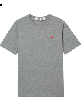IT CDG PLAY COMME des GARCONS川久保玲情侣爱心logo缝饰短袖T恤