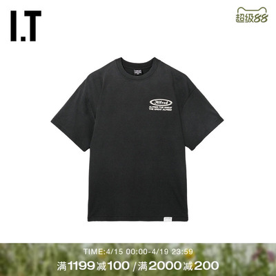 IT ALFRED男装宽松短袖T恤新款简约潮流logo图案装饰半袖61TS01MQ