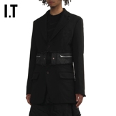 des GARCONS HOMME 解构感拼接西装 COMME BLACK情侣款 夹克 CDG