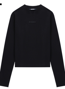 IT JACQUEMUS女装合身长袖T恤新款简约基础款短款打底衫1JS155XO