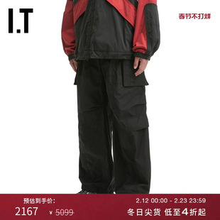 IT JUUN.J男装运动裤工装裤新款潮流街头风宽松直筒裤721P23MP