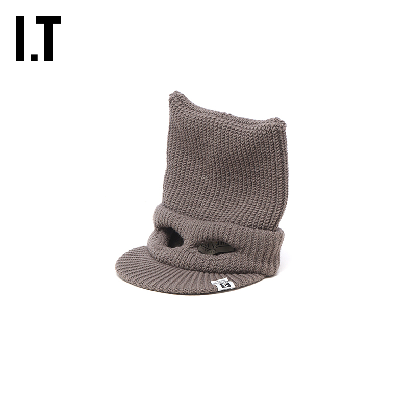 IT Mihara Yasuhiro女款平檐针织帽新款个性趣味冷帽毛线帽4002BR