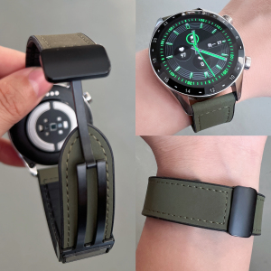 适用华为GT4表带watch4智能手表GT5新款运动GT6磁吸扣腕带gt2pro男款gt3真皮46mm非凡大师buds荣耀小米通用22
