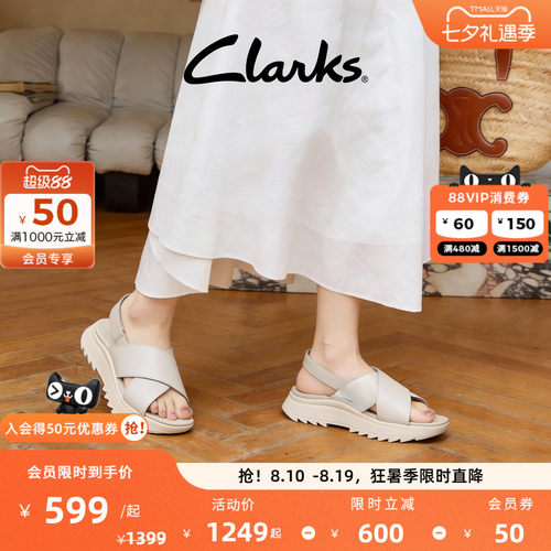 Clarks其乐女鞋厚底罗马凉鞋