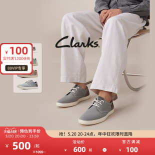 男 春夏轻量舒适透气单鞋 复古帆布休闲鞋 时尚 Clarks男鞋 休闲鞋