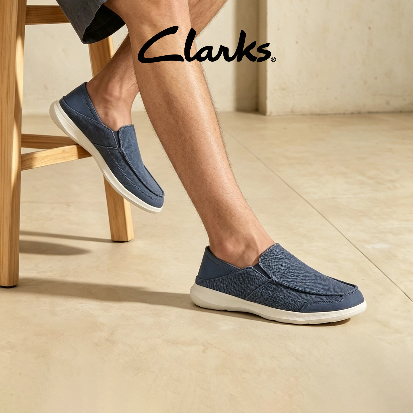 Clarks其乐男士一脚蹬透气豆豆鞋图片
