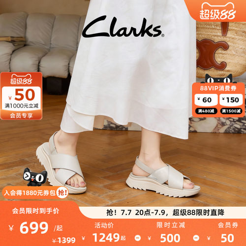 Clarks其乐女鞋厚底罗马凉鞋