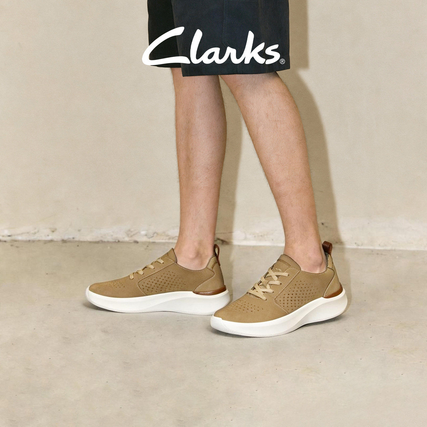 Clarks其乐Solevana Style云步系列男士夏厚底轻盈透气舒适休闲鞋