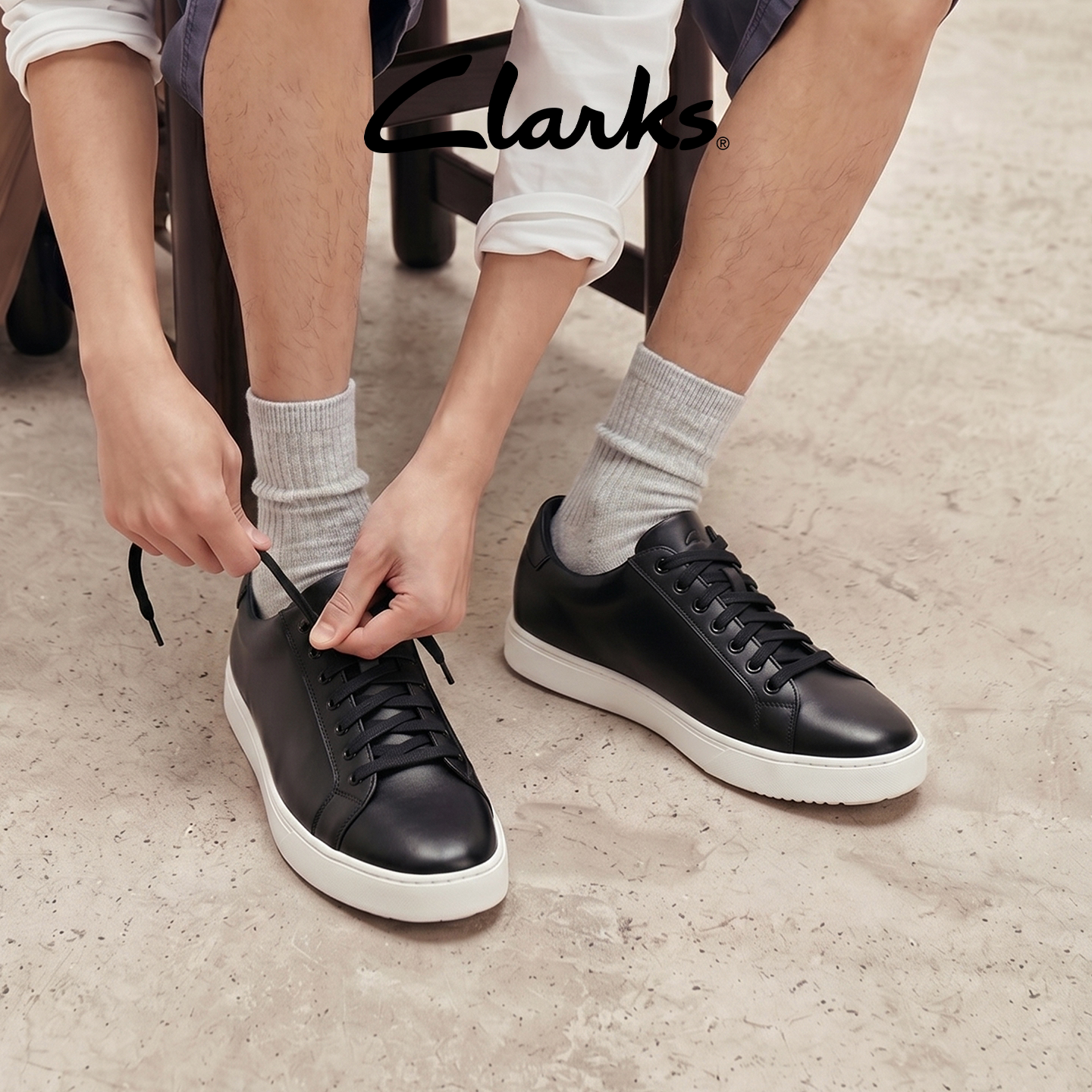 Clarks其乐男士牛皮轻量板鞋图片