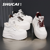 运动鞋 百搭时尚 潮 2026小个子拼色休闲板鞋 7CM厚底增高高帮小白鞋
