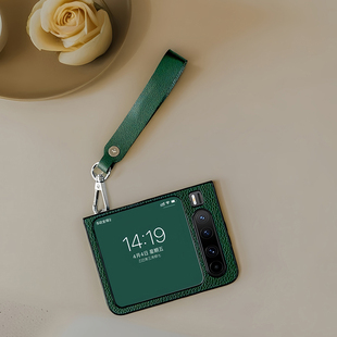 适用华为purax手机壳简约女男款高级皮质黑色轻薄时尚pura x艺术定制版新形态折叠屏手提挂绳链条防摔保护套