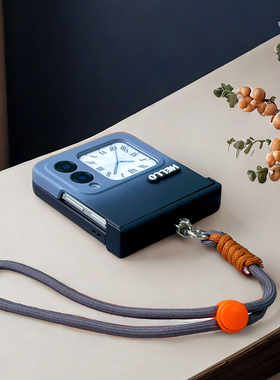 适用华为novaflip手机壳全包铰链中转轴一体防摔时尚渐变简约女男新款nova flips折叠屏个性高级手提挂绳链条