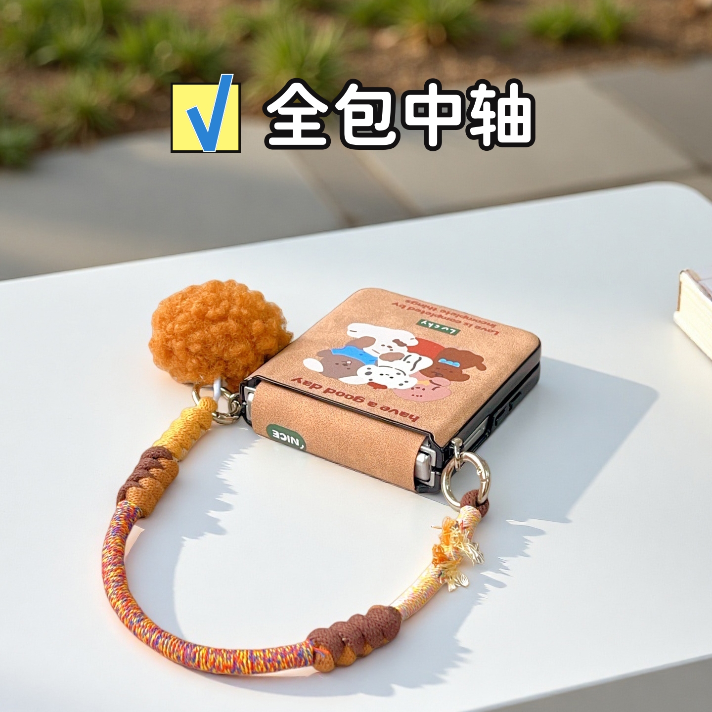 新款适用三星zflip7手机壳全包中轴荣耀Magicvflip2斜挎挂绳小米mixflip2可爱时尚华为purax高级pocket2防摔