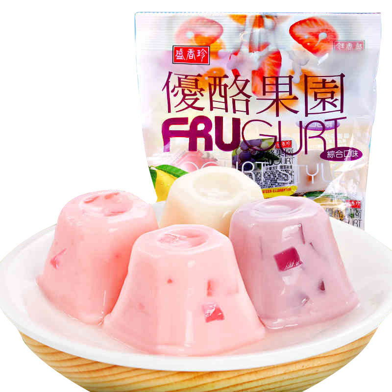 台湾进口儿童零食果冻盛香珍优酪果园蒟蒻椰果综合口味果冻