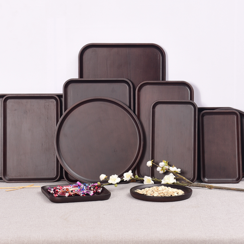 日式木质托盘茶盘木头家用盘子重竹杯子托盘长方形北欧美容院托盘