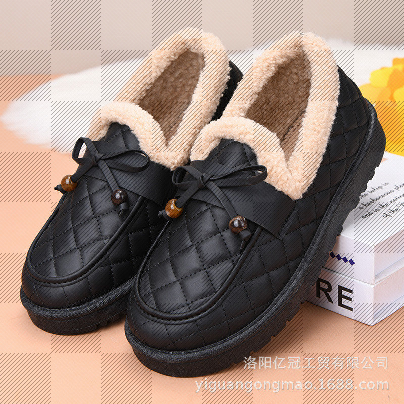 棉鞋女防滑保暖妈妈鞋一脚蹬毛毛鞋冬季加绒加厚豆豆鞋防寒,女鞋,棉鞋,淘宝优惠券,粉丝福利购,淘宝优惠卷