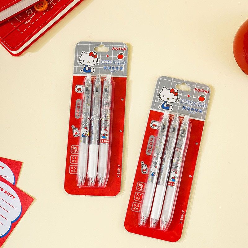 悦木三丽鸥HelloKitty卡装中性笔高颜值少女心ins卡通可爱超萌凯蒂猫按动式签字笔黑色0.5mm速干顺滑学生专用,文具电教/文化用品/商务用品,中性笔,淘宝优惠券,粉丝福利购,淘宝优惠卷