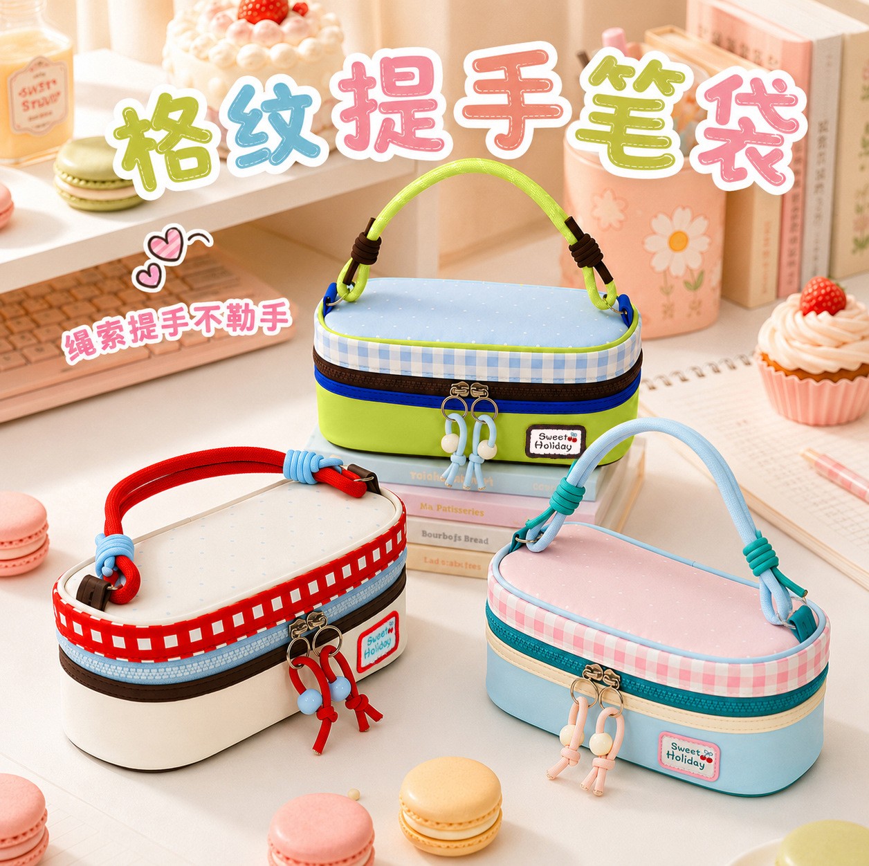 大容量手提笔袋女生小学生文具盒