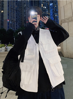 多口发型师马甲工装潮潮袋