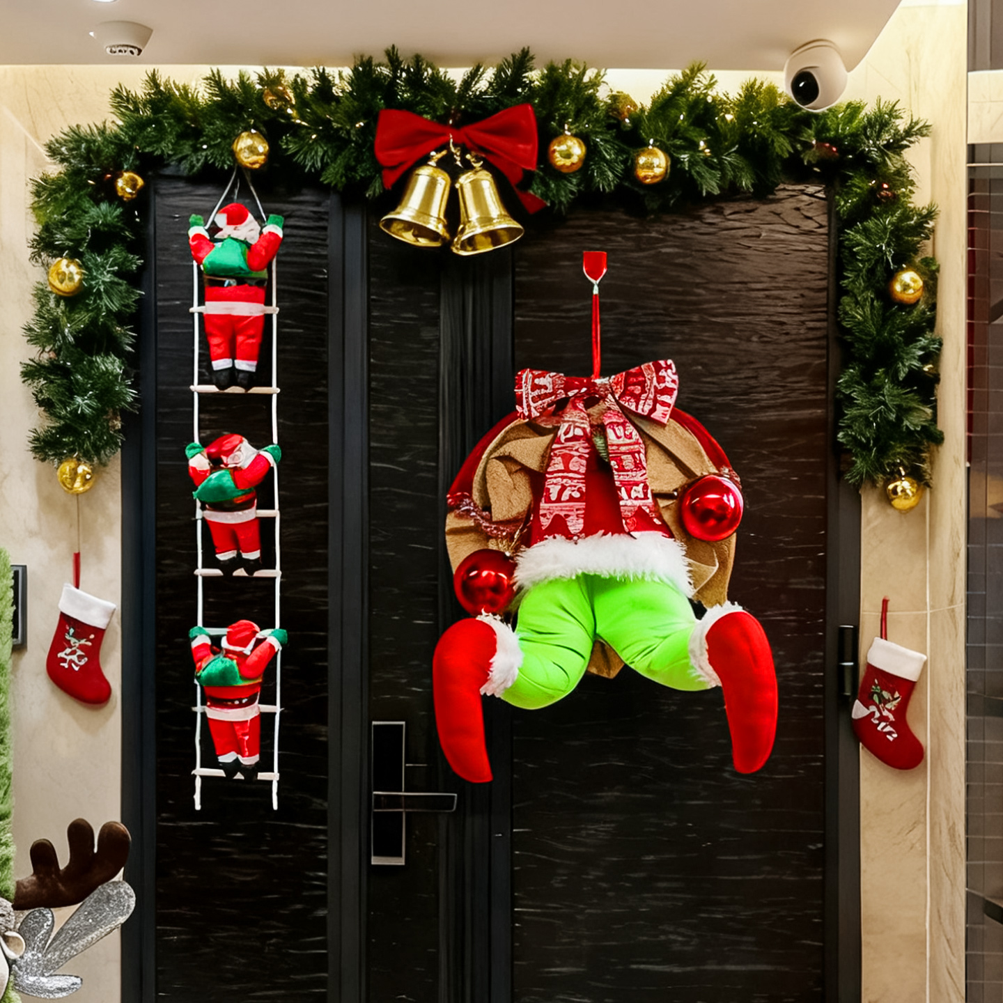 圣诞老人爬墙玩偶摆件