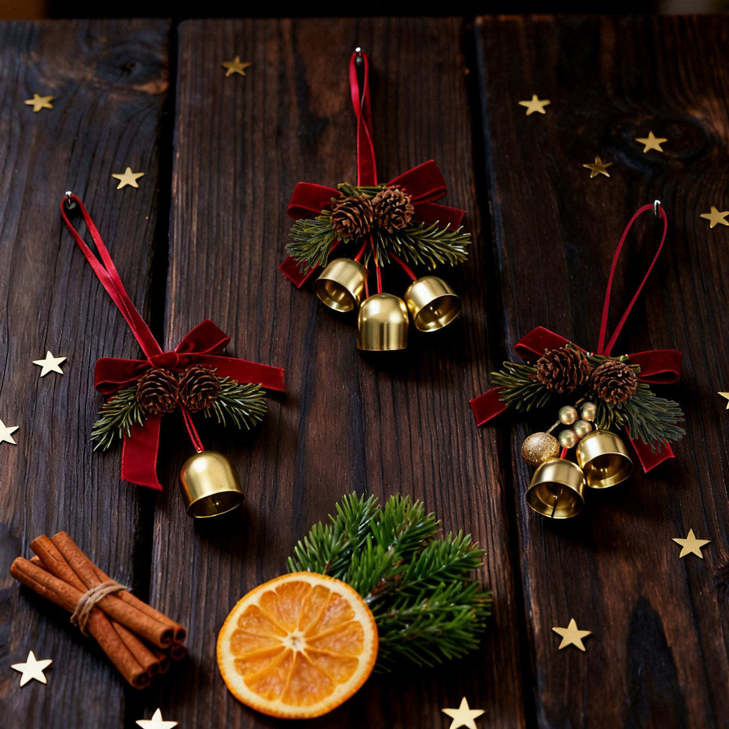 2026圣诞装饰蝴蝶结铃铛挂件圣诞树装饰品门挂件新年挂饰场景布置