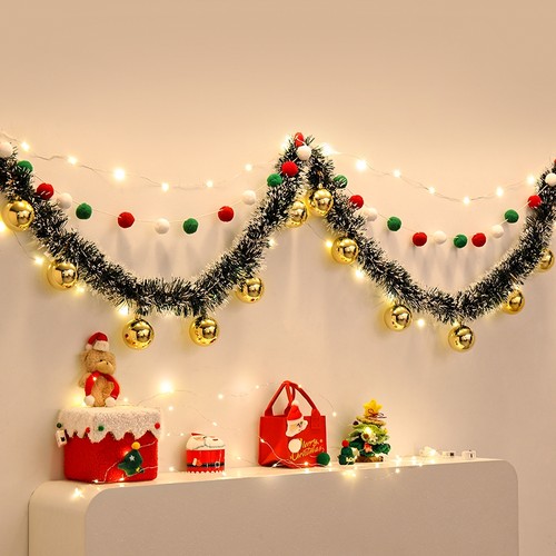 圣诞节门店橱窗门口毛条装饰挂件