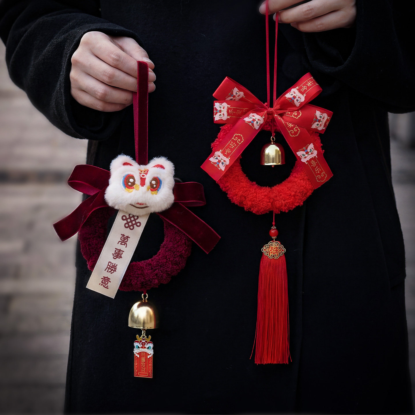 新年红色醒狮挂饰福字门把手装饰品挂件马年春节入户氛围场景布置,节庆用品/礼品,福字/窗花/窗贴,淘宝优惠券,粉丝福利购,淘宝优惠卷