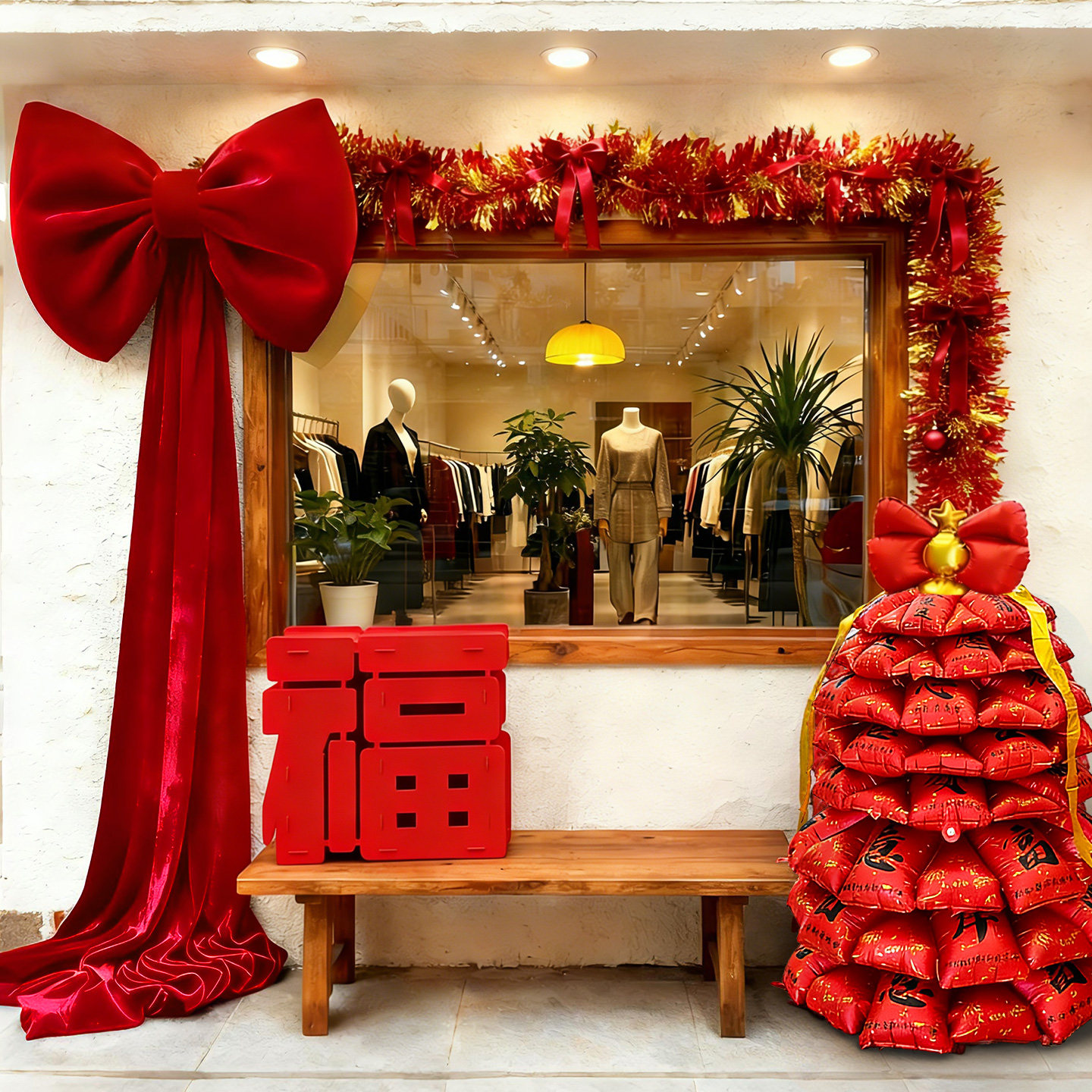元旦新年树装饰品氛围场景布置户外墙上超大蝴蝶结挂件饰店铺橱窗,节庆用品/礼品,圣诞装饰品,淘宝优惠券,粉丝福利购,淘宝优惠卷