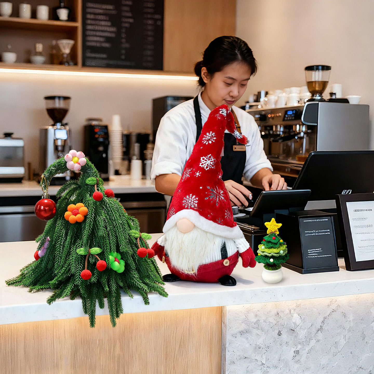 圣诞老人桌面摆件布置装饰品