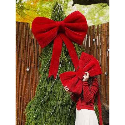 圣诞树超大蝴蝶结丝带挂饰