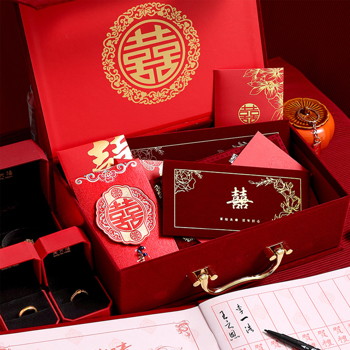 订婚结婚彩礼现金高档礼盒图片