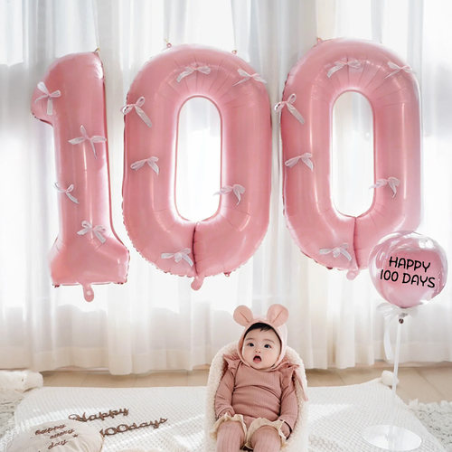 满月百天宴装饰女宝宝100天气球