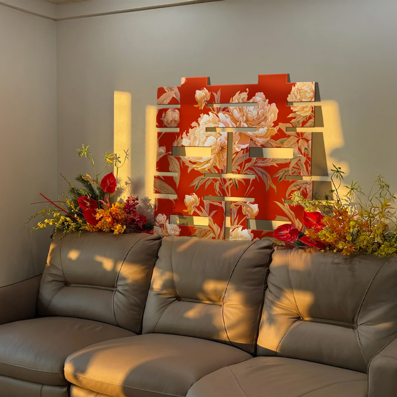 结婚客厅拍照留影区立体喜字摆件