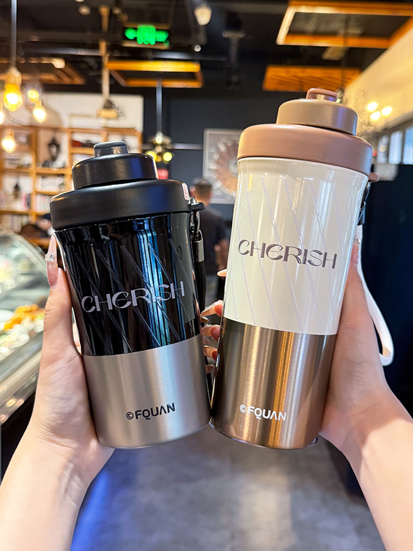 保温杯男款女士高颜值咖啡杯316不锈钢茶水分离水杯学生便携杯子