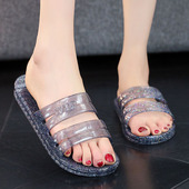 百搭水晶拖鞋 女家居室内外穿防滑防臭凉拖男家用耐磨柔软沙滩鞋 夏