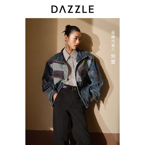 DAZZLE时髦复古钉珠设计刘雯棉服