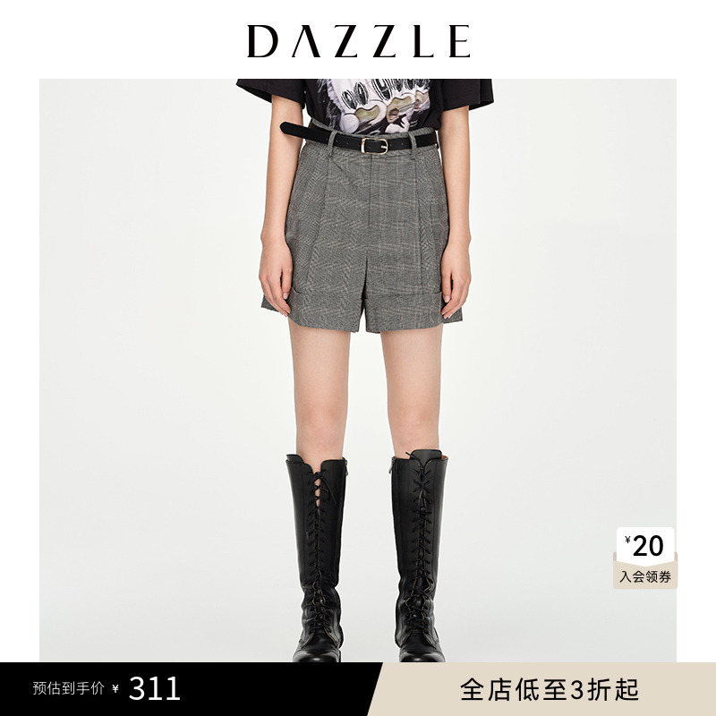 地素休闲短裤秋季款威尔士格纹