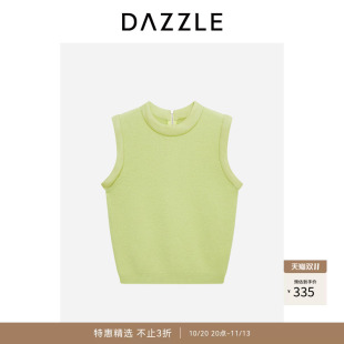 【奥莱】DAZZLE 地素奥莱毛衫无袖浅黄色针织背心
