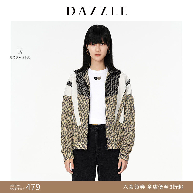 【奥莱专供】DAZZLE地素奥莱 春夏运动风字母印花休闲夹克外套女
