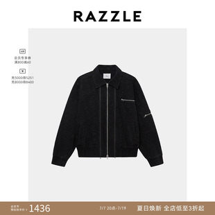 RAZZLE 地素奥莱男装牛仔外套秋季黑色绣花牛仔外套