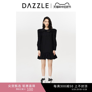 刘雯同款 蝴蝶结泡泡袖 娃娃连衣裙2D1O4031A DAZZLE地素奥莱