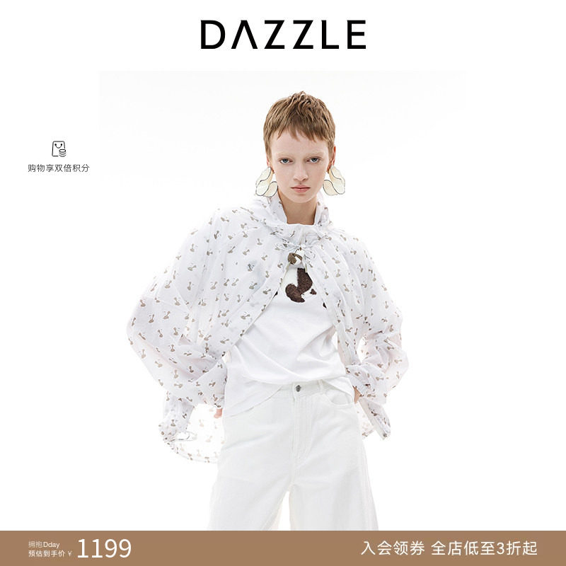 DAZZLE 地素奥莱短外套2025年夏季印花外套