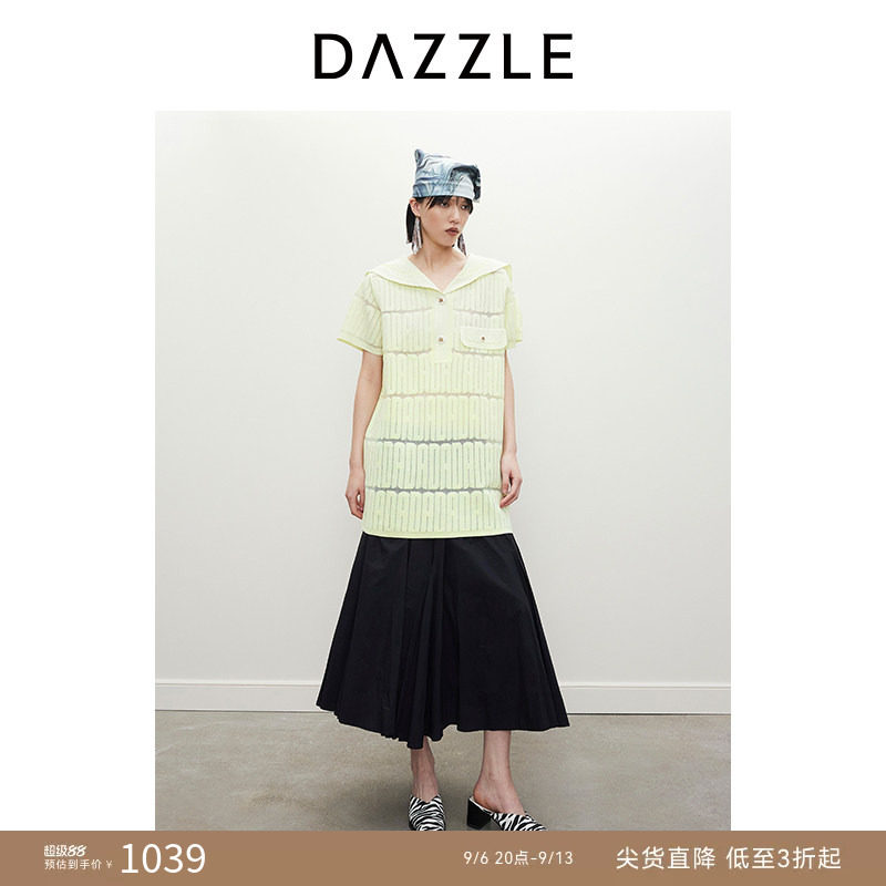 DAZZLE地素针织毛边长裙图片