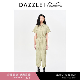 连体裤 式 风休闲短袖 DAZZLE地素奥莱 女 简约工装 个性 衬衫 春季