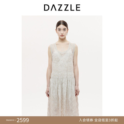 DAZZLE 地素奥莱连衣裙2025年秋季浅黄色连衣裙