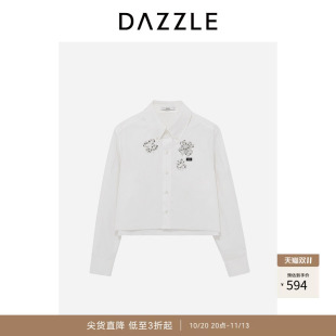 DAZZLE地素奥莱 衬衫春秋女装四叶草上衣