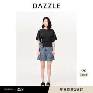 DAZZLE地素奥莱牛仔短裤 女 春夏装 高腰宽松A字阔腿休闲裤